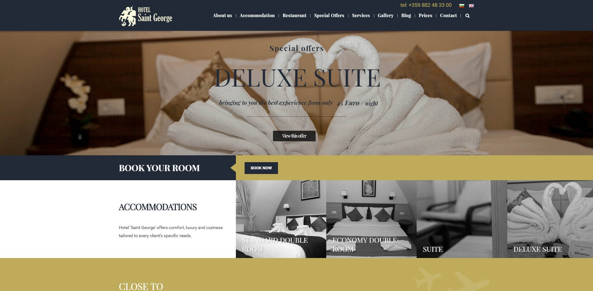 home page of saint george hotel